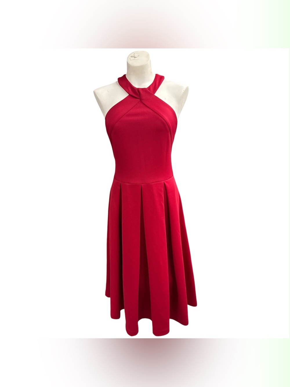 Melonie NWT Twist-Neck Red Midi Dress Size M